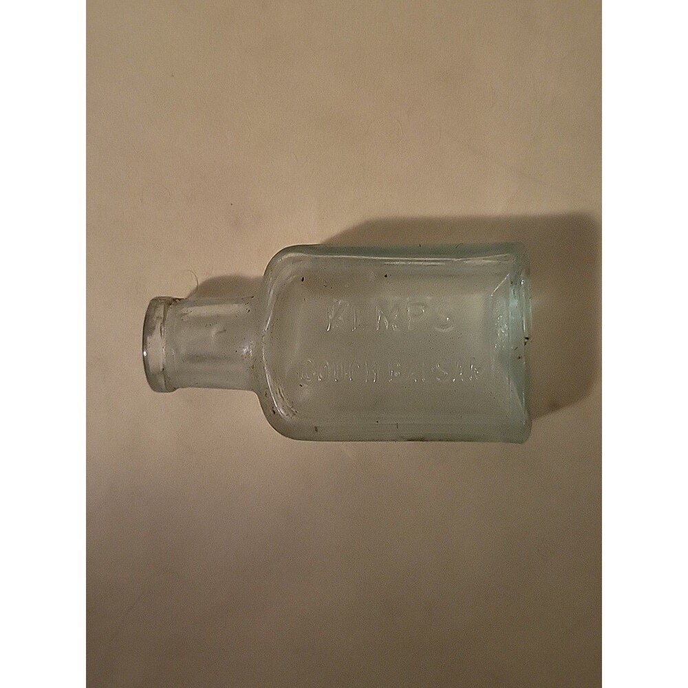 Vtg Bottle of Kemp’s Cough Balsam - Cough Syrup Sample Size Leroy NY Tiny Blue